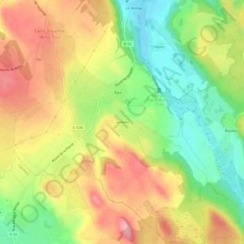 Topografische Karte Surbaix, Höhe, Relief