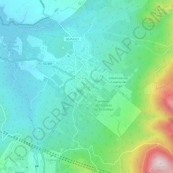 Topografische Karte La Granja, Höhe, Relief