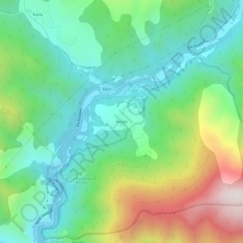 Topografische Karte Arcalís, Höhe, Relief