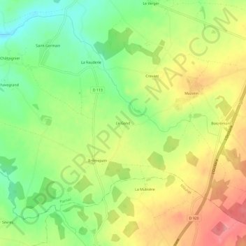 Topografische Karte Le Gond, Höhe, Relief