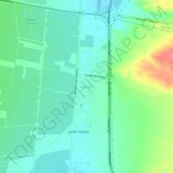 Topografische Karte Agrelo, Höhe, Relief