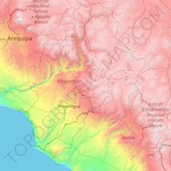 Topografische Karte Mariscal Nieto, Höhe, Relief
