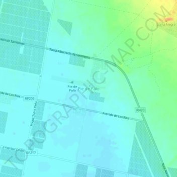 Topografische Karte Pie de Palo, Höhe, Relief