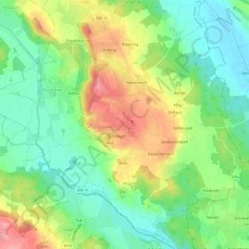 Topografische Karte Antholing, Höhe, Relief