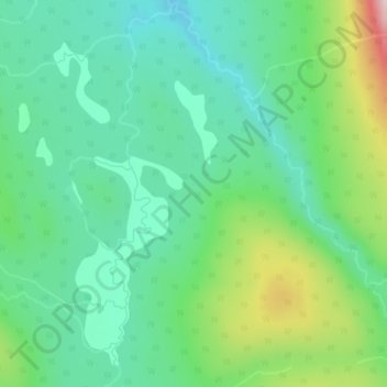 Topografische Karte Cariboo Heart Range, Höhe, Relief