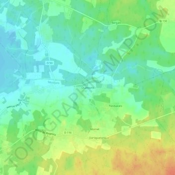 Topografische Karte Ouatouns, Höhe, Relief