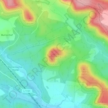 Topografische Karte Gleichenberg, Höhe, Relief