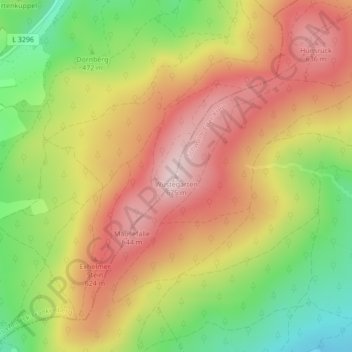 Topografische Karte Wüstegarten, Höhe, Relief