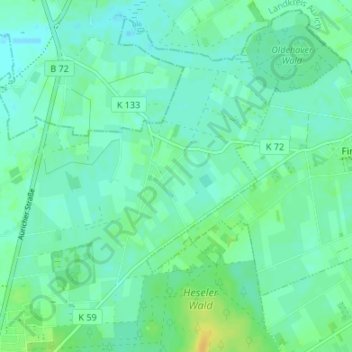 Topografische Karte Neuemoor, Höhe, Relief