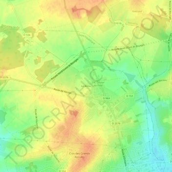Topografische Karte Le Briou, Höhe, Relief