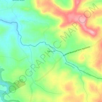 Topografische Karte São Luís, Höhe, Relief