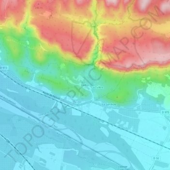 Topografische Karte Riofret, Höhe, Relief