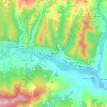 Topografische Karte Sugremaro, Höhe, Relief