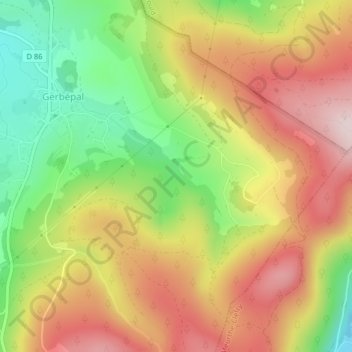Topografische Karte L'Epaxe, Höhe, Relief