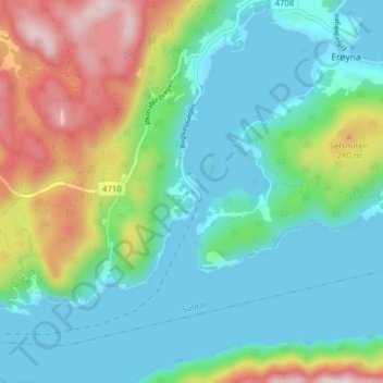 Topografische Karte Bogsund, Höhe, Relief