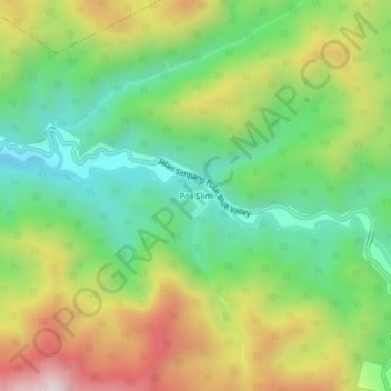Topografische Karte Pos Slim, Höhe, Relief