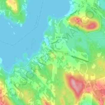Topografische Karte Aukland, Höhe, Relief