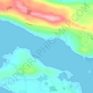 Topografische Karte Clifden Bay, Höhe, Relief