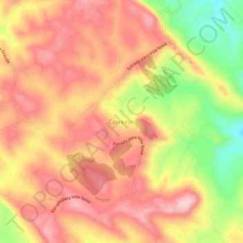 Topografische Karte Carreiros, Höhe, Relief