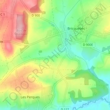 Topografische Karte La Source, Höhe, Relief