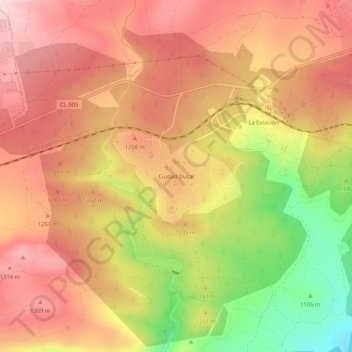 Topografische Karte Ciudad Ducal, Höhe, Relief