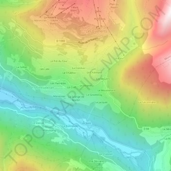 Topografische Karte Le Villaret, Höhe, Relief