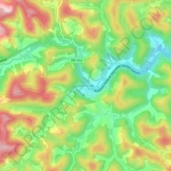 Topografische Karte Vítor Hugo, Höhe, Relief