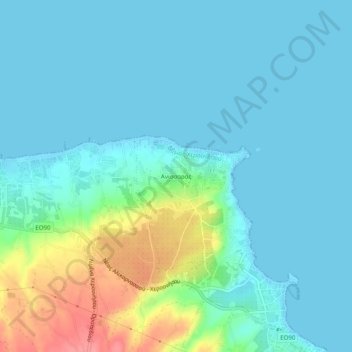 Topografische Karte Anissaras, Höhe, Relief