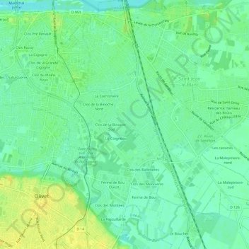 Topografische Karte Les Perlingeons, Höhe, Relief