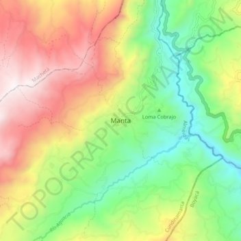 Topografische Karte Manta, Höhe, Relief