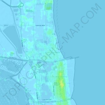 Topografische Karte Porto Garibaldi, Höhe, Relief