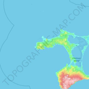 Topografische Karte Chatham Island, Höhe, Relief
