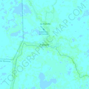 Topografische Karte Palizada, Höhe, Relief