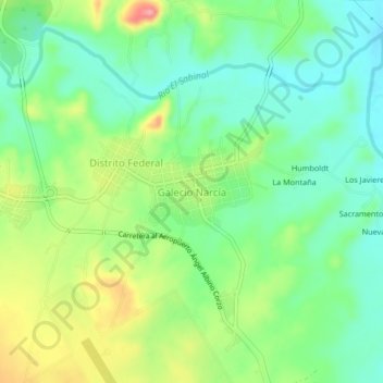 Topografische Karte Galecio Narcía, Höhe, Relief