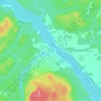 Topografische Karte Elk Lake, Höhe, Relief