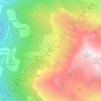 Topografische Karte L'Arpettaz, Höhe, Relief