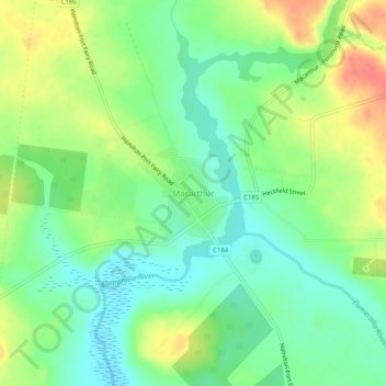 Topografische Karte Macarthur, Höhe, Relief