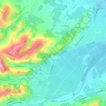 Topografische Karte Campiglio, Höhe, Relief