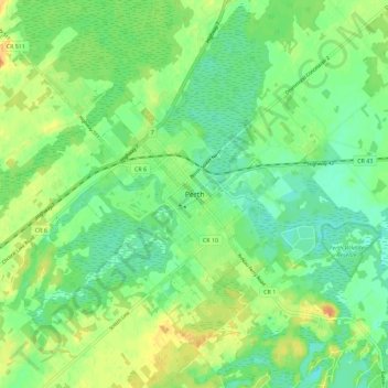 Topografische Karte Perth, Höhe, Relief