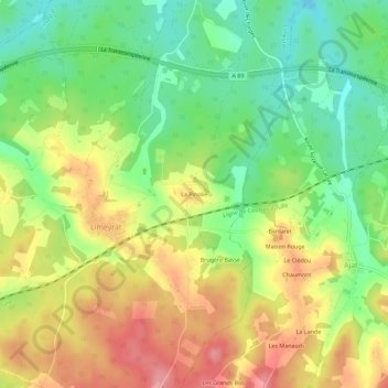 Topografische Karte La Pinolie, Höhe, Relief