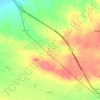 Topografische Karte Val de Santo Domingo, Höhe, Relief