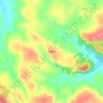 Topografische Karte Palmeiras, Höhe, Relief