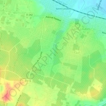 Topografische Karte La Motte, Höhe, Relief