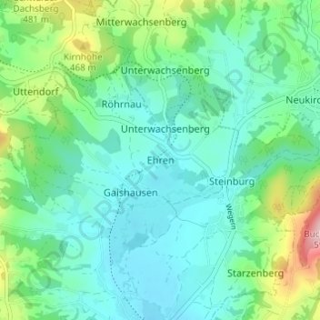 Topografische Karte Ehren, Höhe, Relief