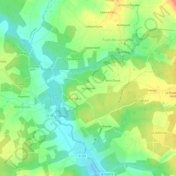 Topografische Karte La Lagune, Höhe, Relief