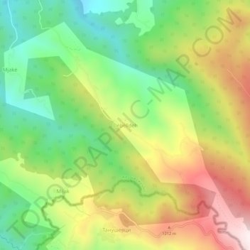 Topografische Karte Dëbëlldeh, Höhe, Relief