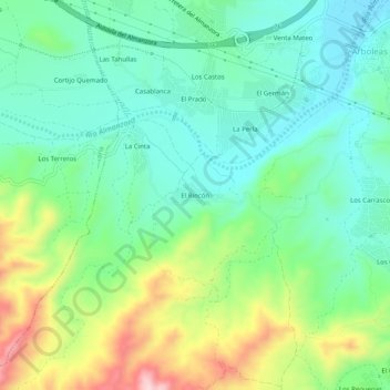 Topografische Karte El Rincón, Höhe, Relief