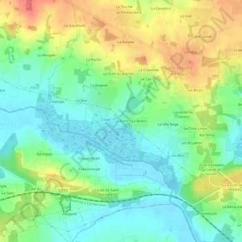 Topografische Karte Le Pont, Höhe, Relief