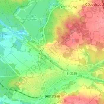 Topografische Karte Heuberg, Höhe, Relief