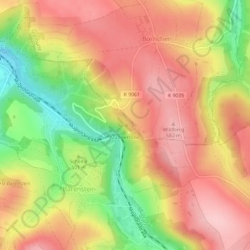 Topografische Karte Ofen, Höhe, Relief